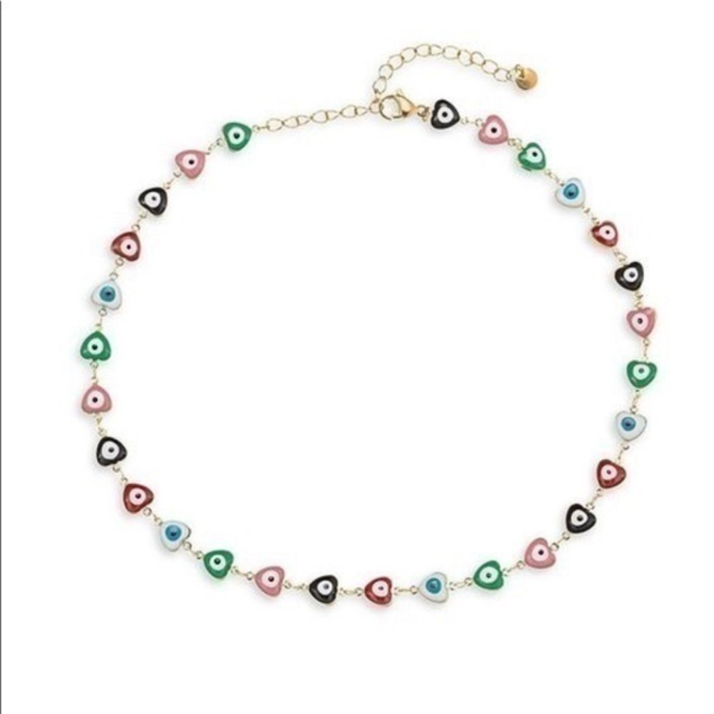 EYE CANDY LA Luxe Collection Heart & Eye Enamel Necklace